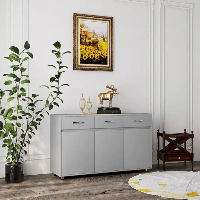 3-Door Side Table for Dining, Living Room & Kitchen