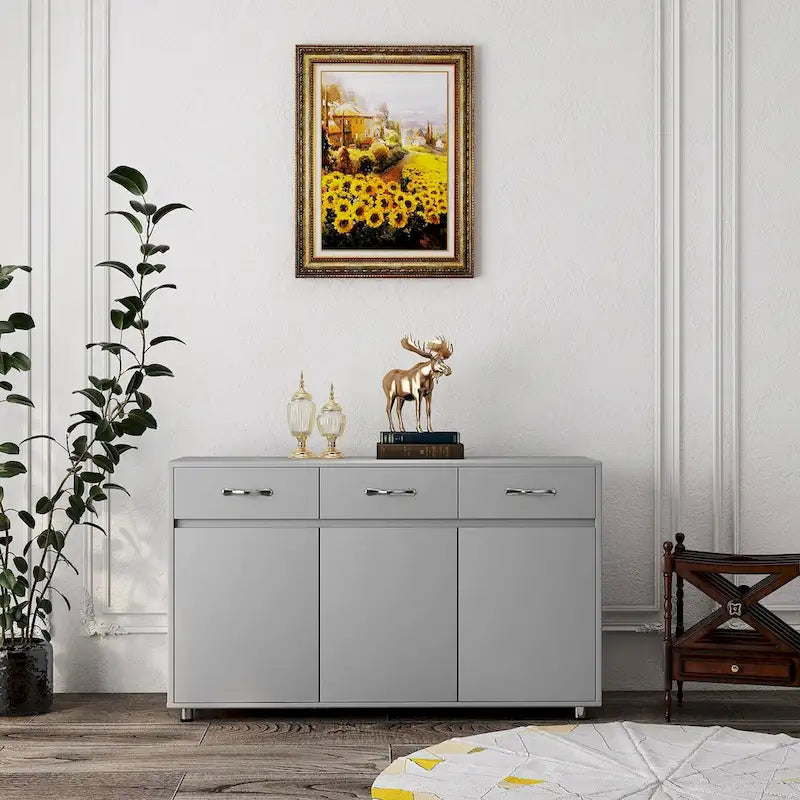 3-Door Side Table for Dining, Living Room & Kitchen