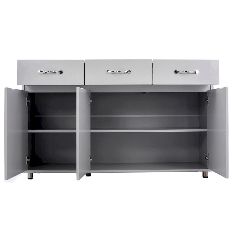 3-Door Side Table for Dining, Living Room & Kitchen