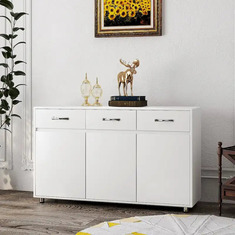 3-Door Side Table for Dining, Living Room & Kitchen