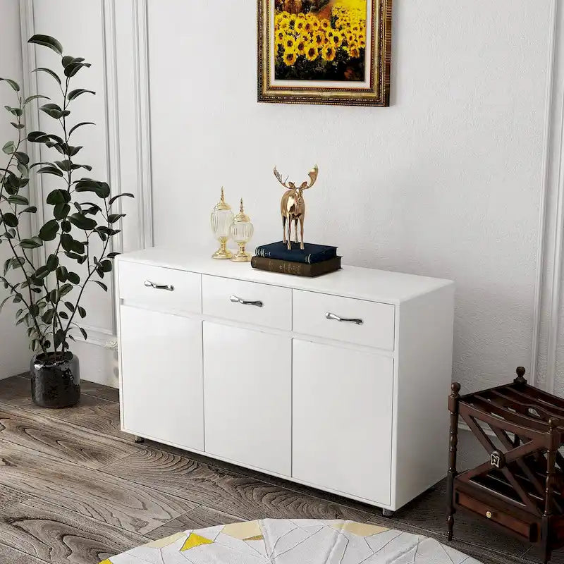 3-Door Side Table for Dining, Living Room & Kitchen