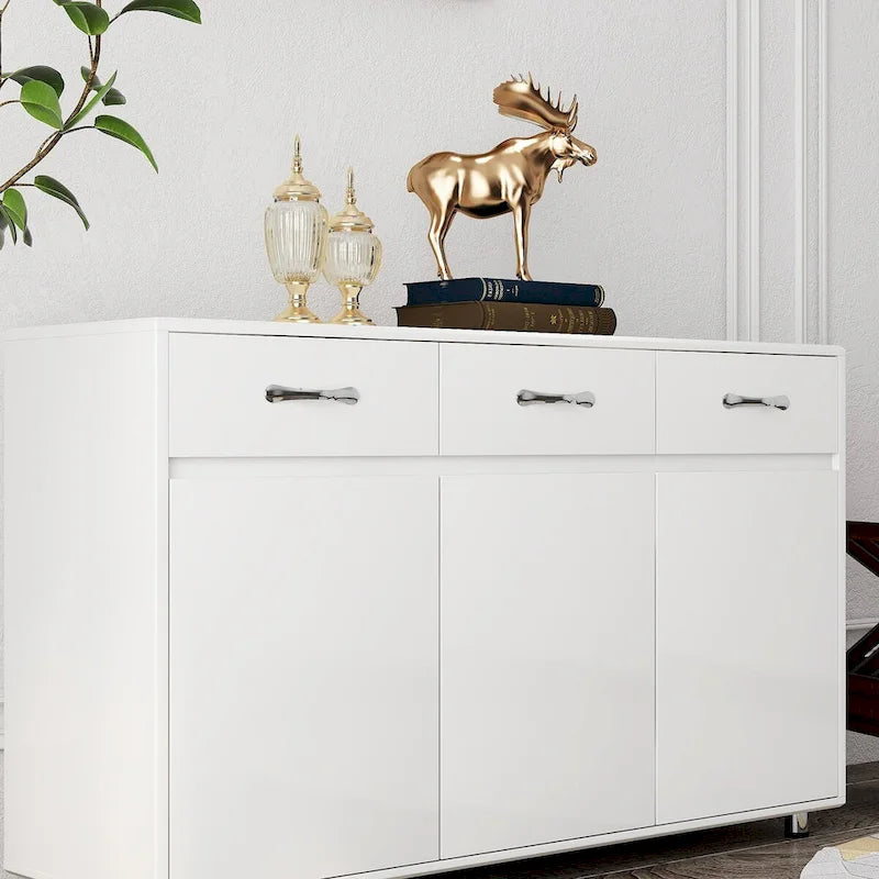 3-Door Side Table for Dining, Living Room & Kitchen