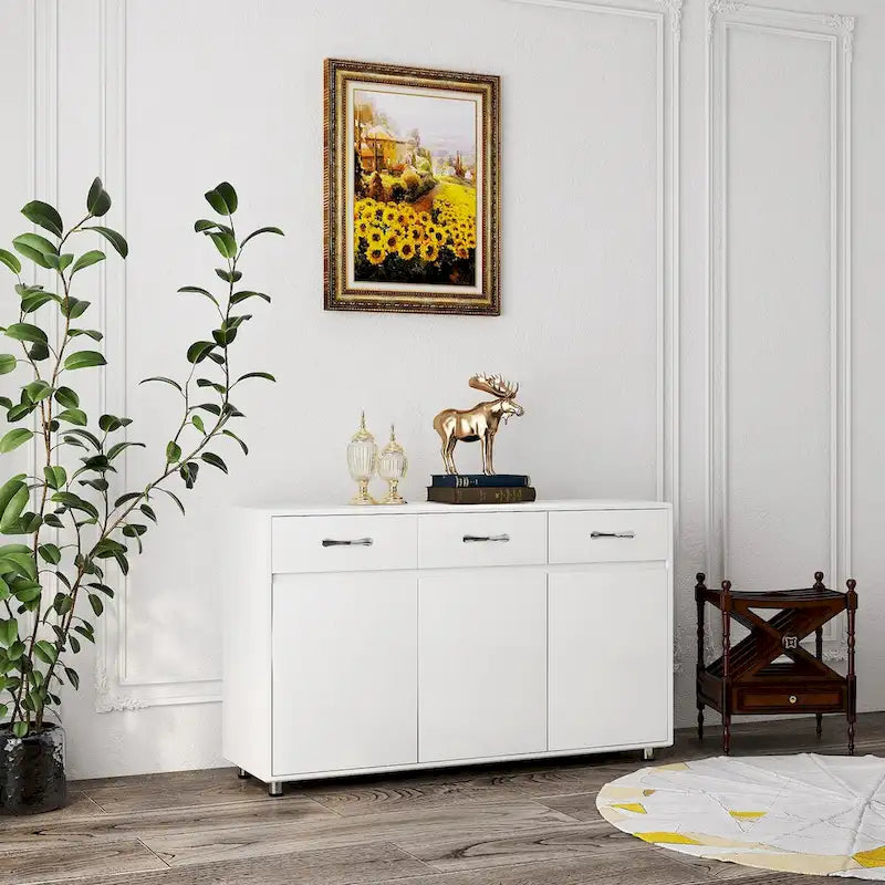 3-Door Side Table for Dining, Living Room & Kitchen