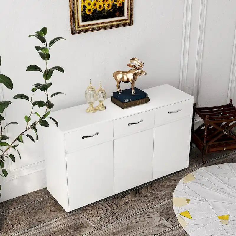 3-Door Side Table for Dining, Living Room & Kitchen