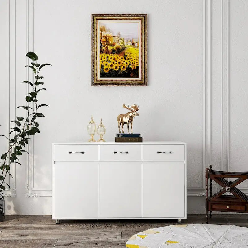3-Door Side Table for Dining, Living Room & Kitchen