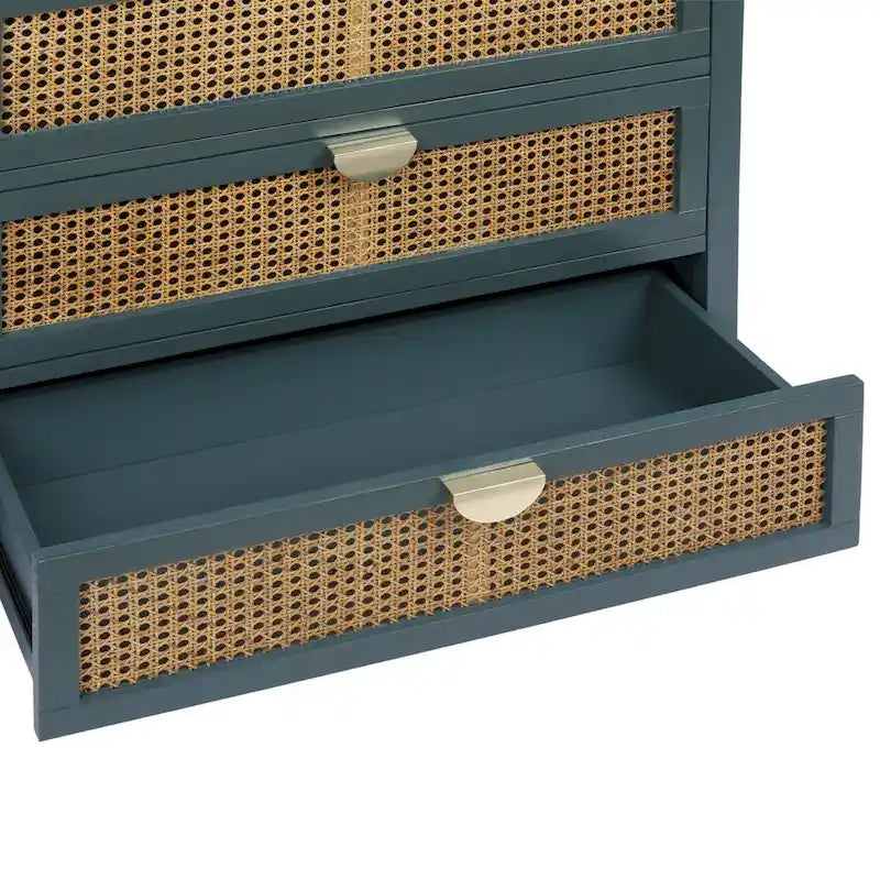 3 Drawer Cabinet with Natural Rattan, Suitable for Bedroom, Living Room & Study