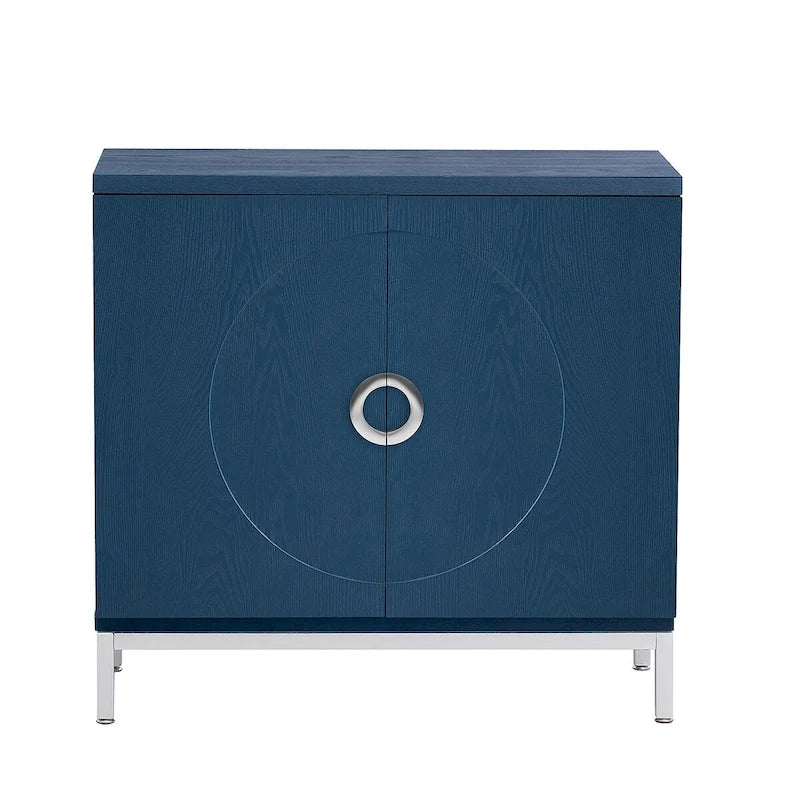 Storage Cabinet with Wood Veneer and Metal Leg Frame - 34L x 15.5W x 31.9H