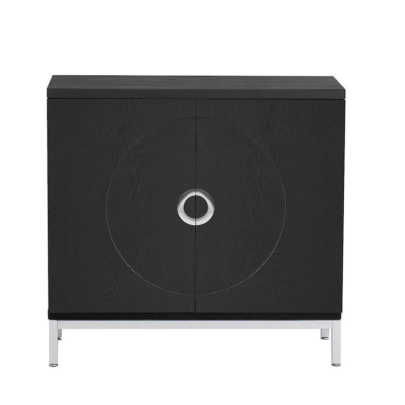 Storage Cabinet with Wood Veneer and Metal Leg Frame - 34L x 15.5W x 31.9H