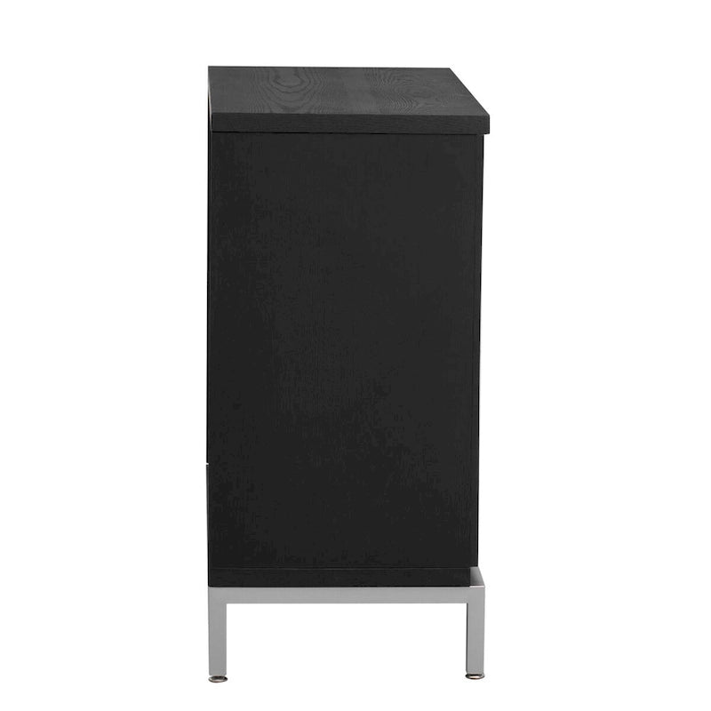 Storage Cabinet with Wood Veneer and Metal Leg Frame - 34L x 15.5W x 31.9H
