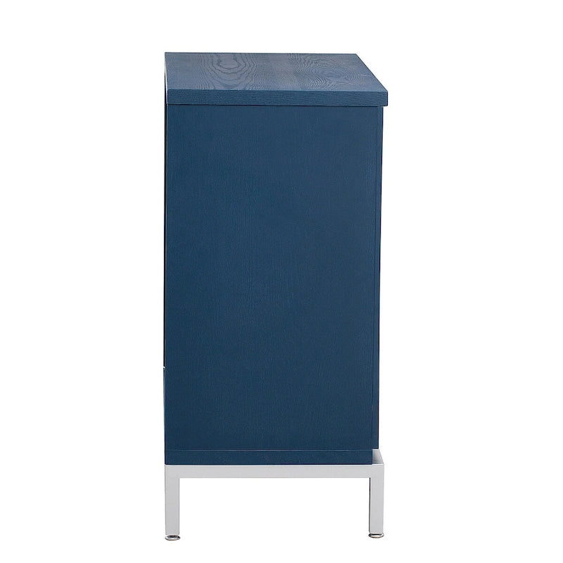 Storage Cabinet with Wood Veneer and Metal Leg Frame - 34L x 15.5W x 31.9H
