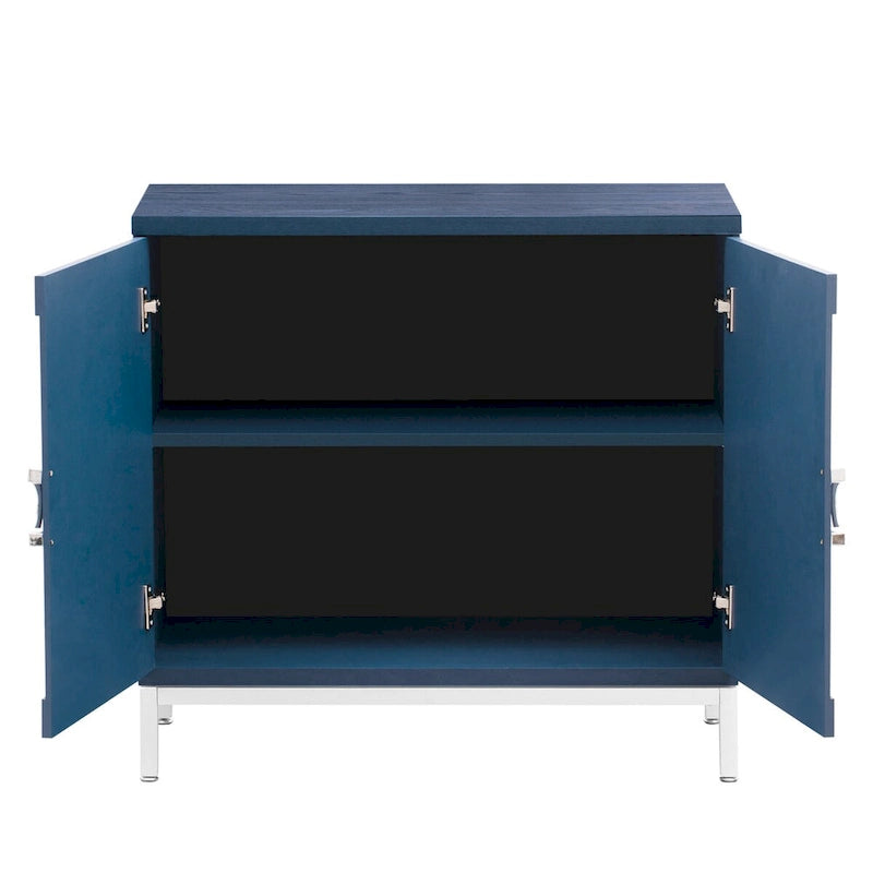 Storage Cabinet with Wood Veneer and Metal Leg Frame - 34L x 15.5W x 31.9H