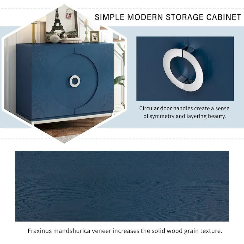 Storage Cabinet with Wood Veneer and Metal Leg Frame - 34L x 15.5W x 31.9H