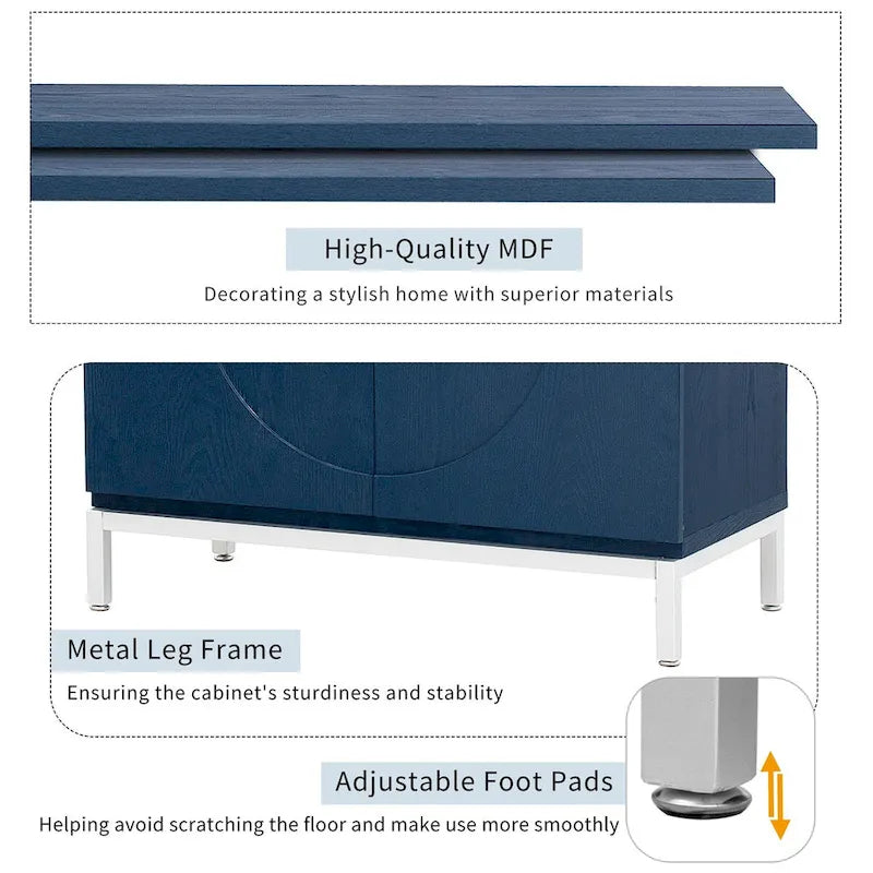Storage Cabinet with Wood Veneer and Metal Leg Frame - 34L x 15.5W x 31.9H