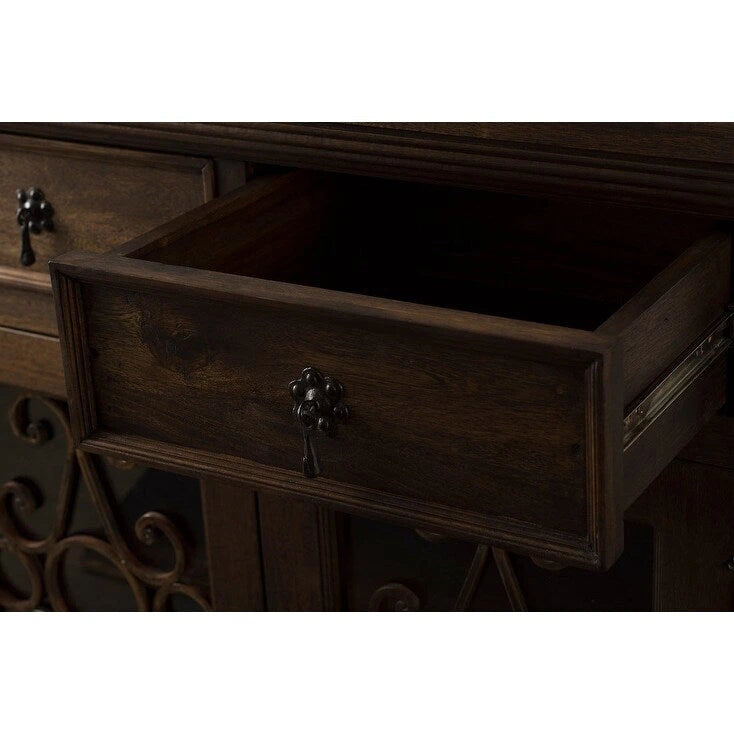 Handmade Solid Reclaimed Barn Wood & Wrought Iron Hardware Buffet & Sideboard 39"