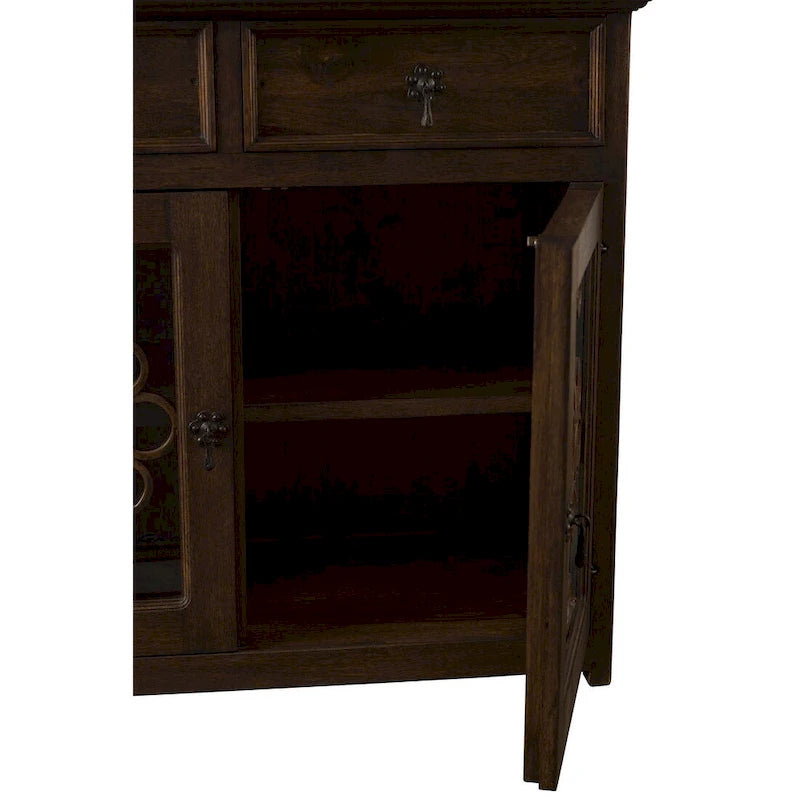 Handmade Solid Reclaimed Barn Wood & Wrought Iron Hardware Buffet & Sideboard 39"
