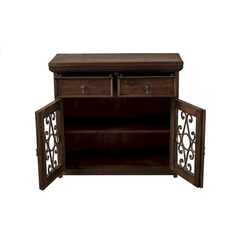 Handmade Solid Reclaimed Barn Wood & Wrought Iron Hardware Buffet & Sideboard 39"