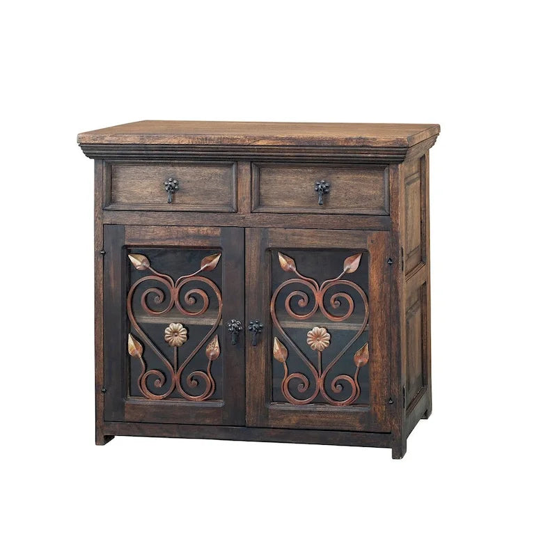 Handmade Solid Reclaimed Barn Wood & Wrought Iron Hardware Buffet & Sideboard 39"