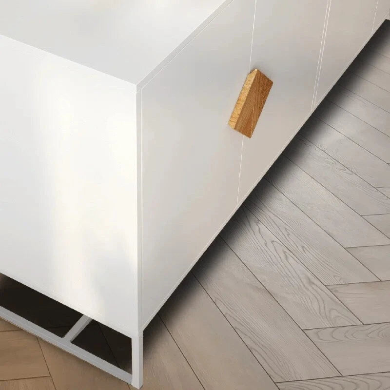 White Sideboard with 4 Doors - Storage Cabinet for Kitchen & Living Room