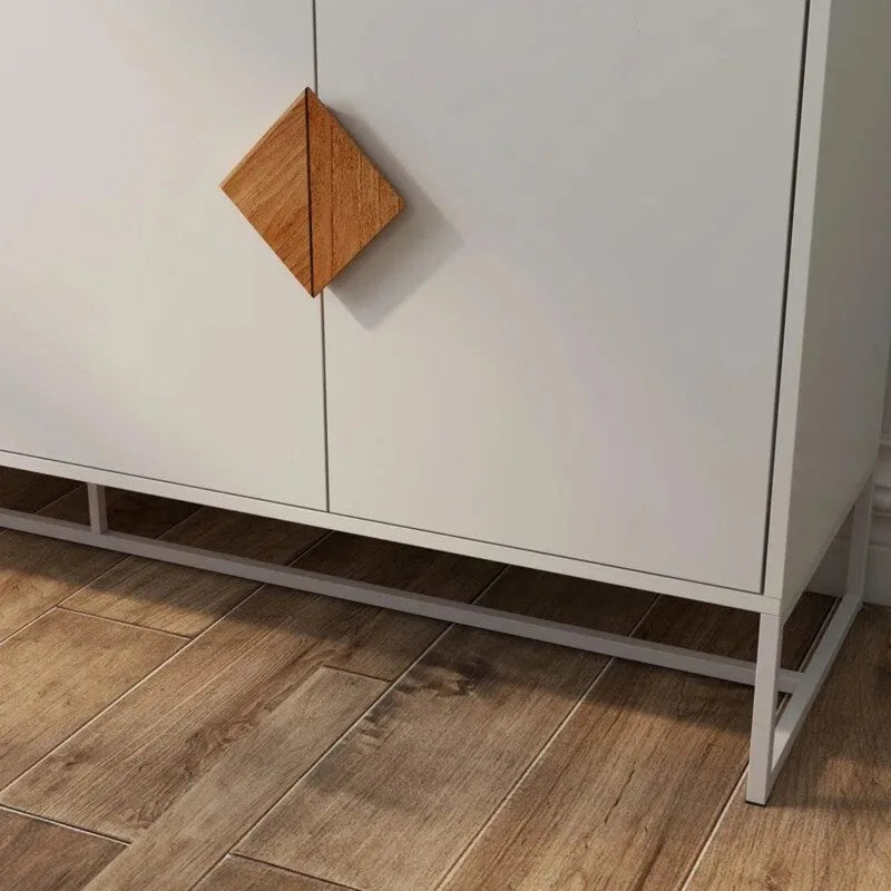 White Sideboard with 4 Doors - Storage Cabinet for Kitchen & Living Room