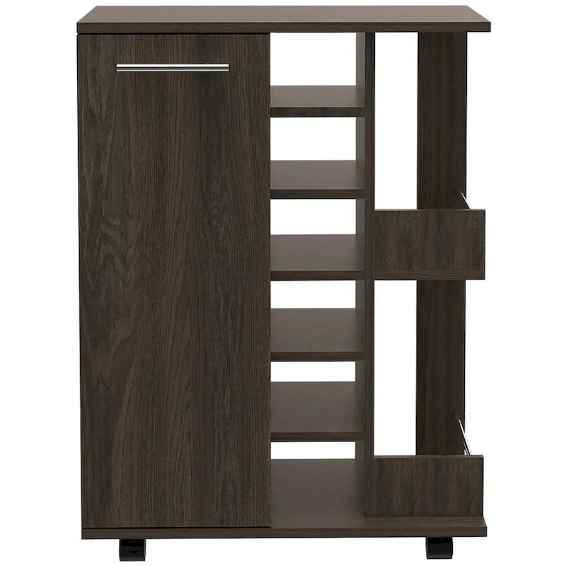 2-Shelf 6-Bottle Bar Cart