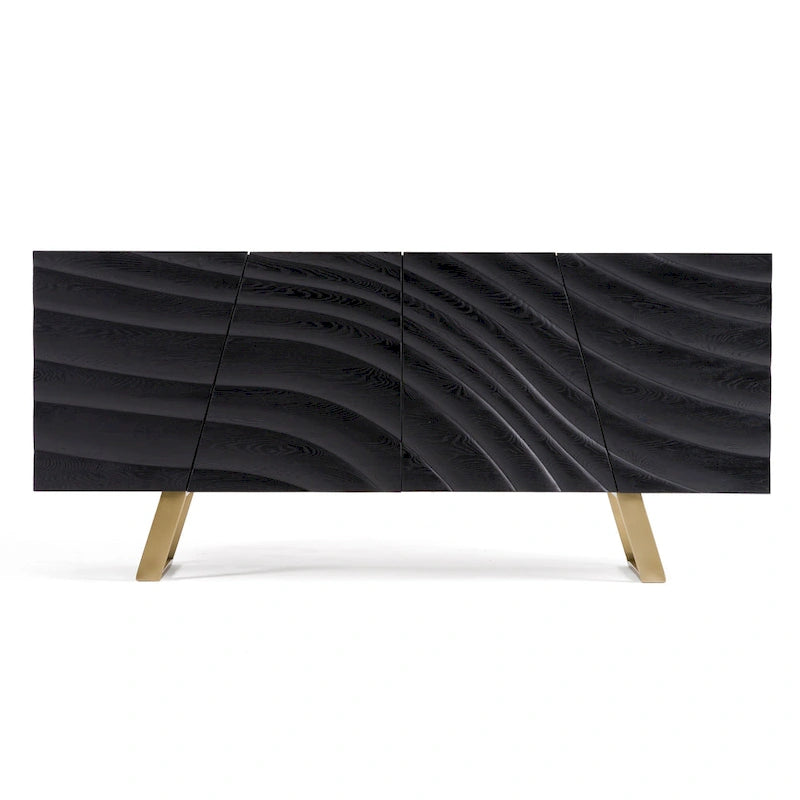 Mid-Century Black & Gold Buffet
