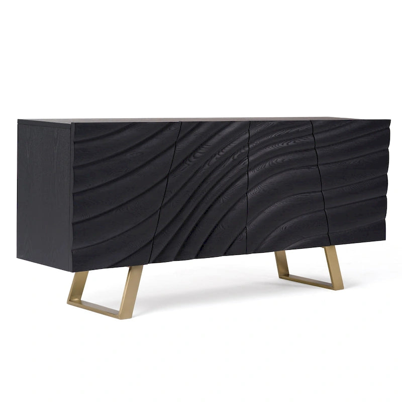Mid-Century Black & Gold Buffet
