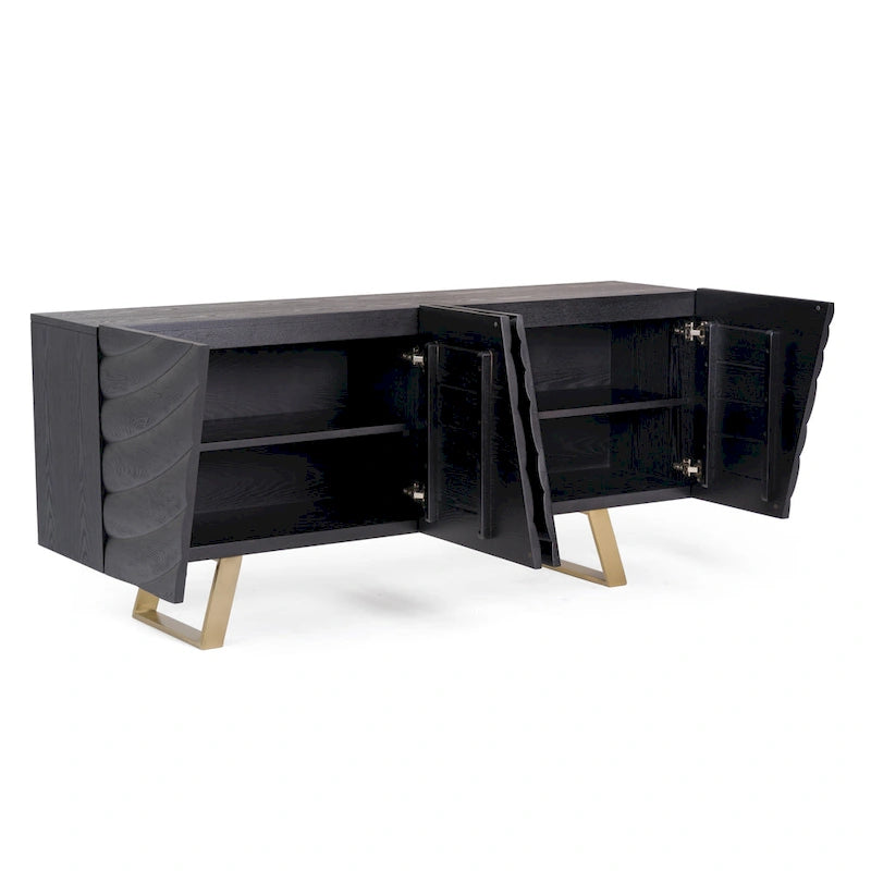 Mid-Century Black & Gold Buffet