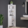 Tall Corner Bathroom Storage Cabinet with Open Shelves