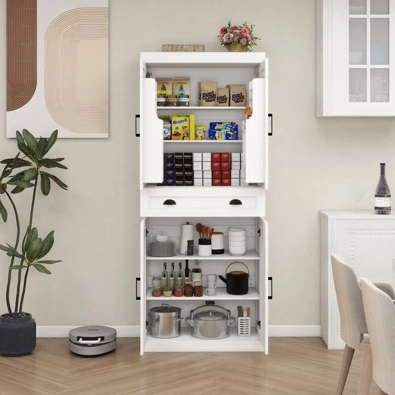 71" Kitchen Pantry Storage Cabinet with Adjustable Shelves