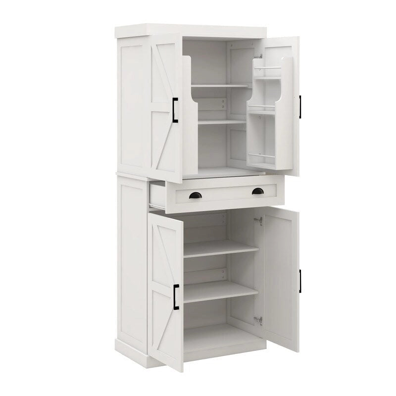 71" Kitchen Pantry Storage Cabinet with Adjustable Shelves