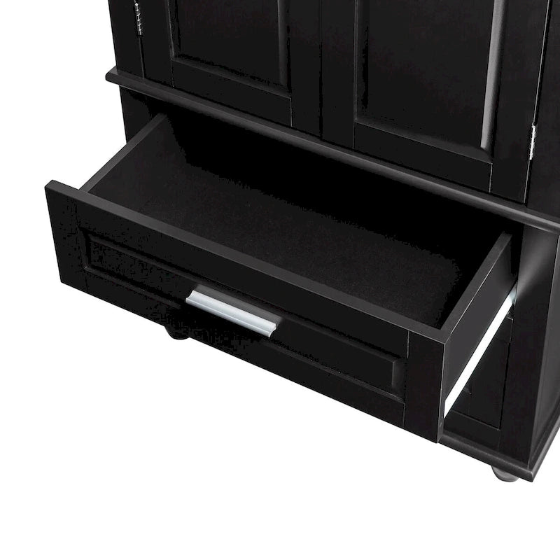 Tall Storage Cabinet with Two Drawers for Bathroom and Office