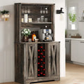 Bar Cabinet with LED Lights, Wine Rack & Sideboard Buffet Storage Cabinet for Dining Room