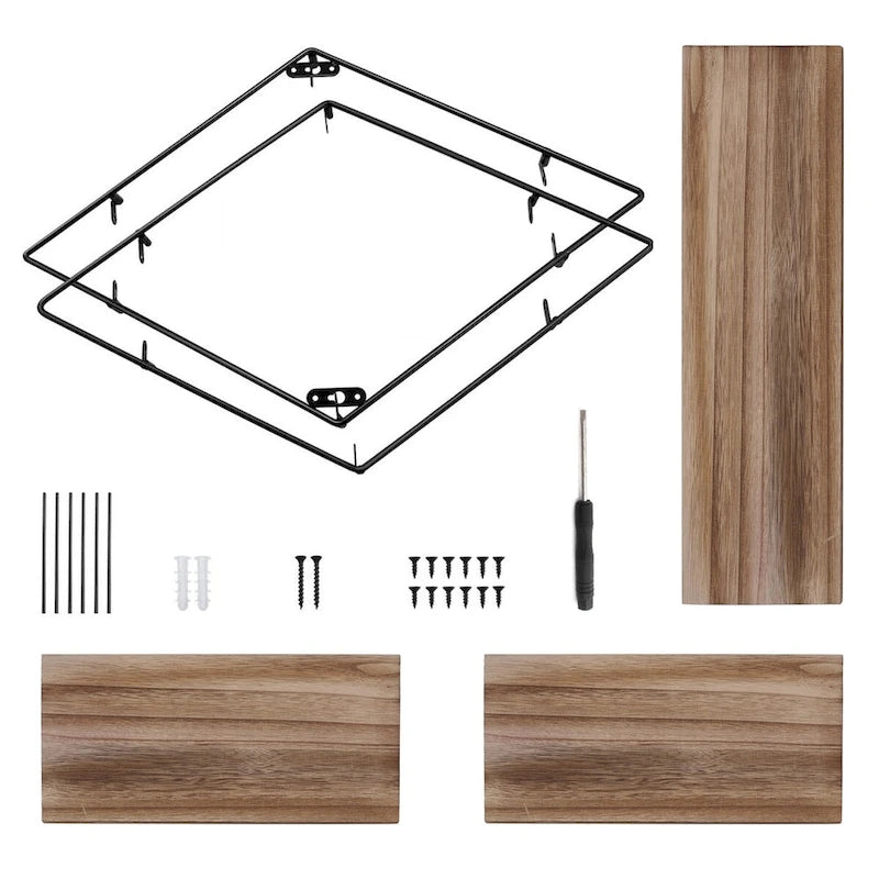 3-Tier Metal Wall Shelf in Geometric Diamond