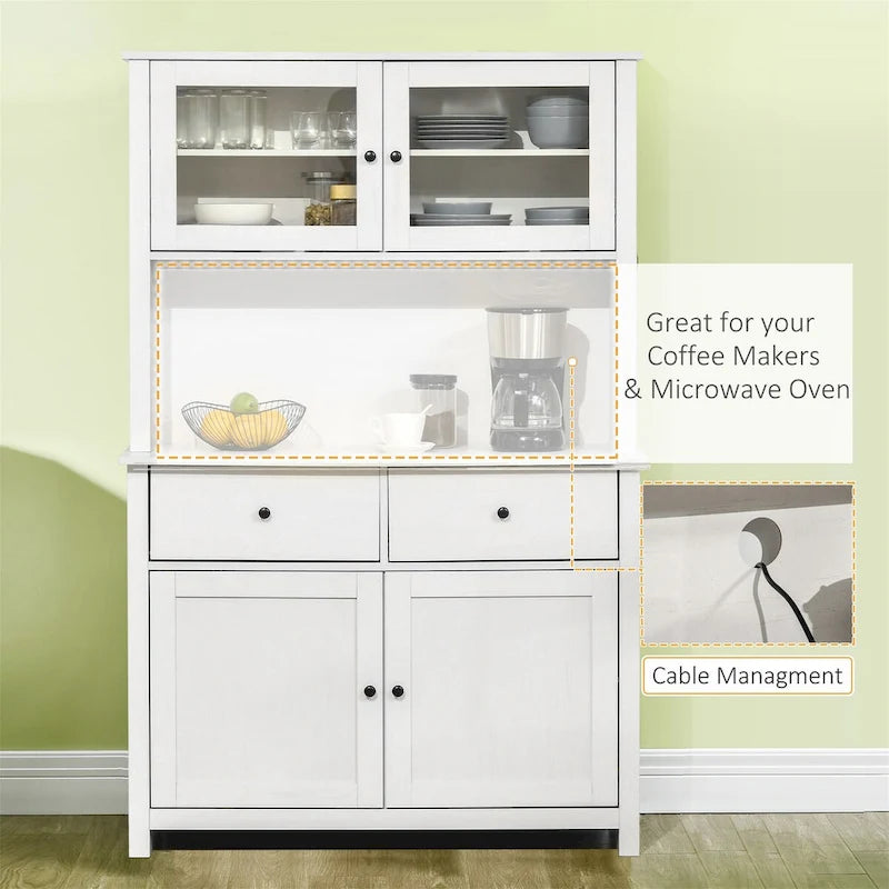 63.5" Kitchen Buffet with Hutch