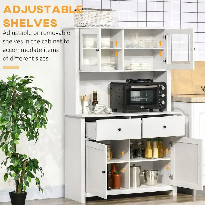 63.5" Kitchen Buffet with Hutch