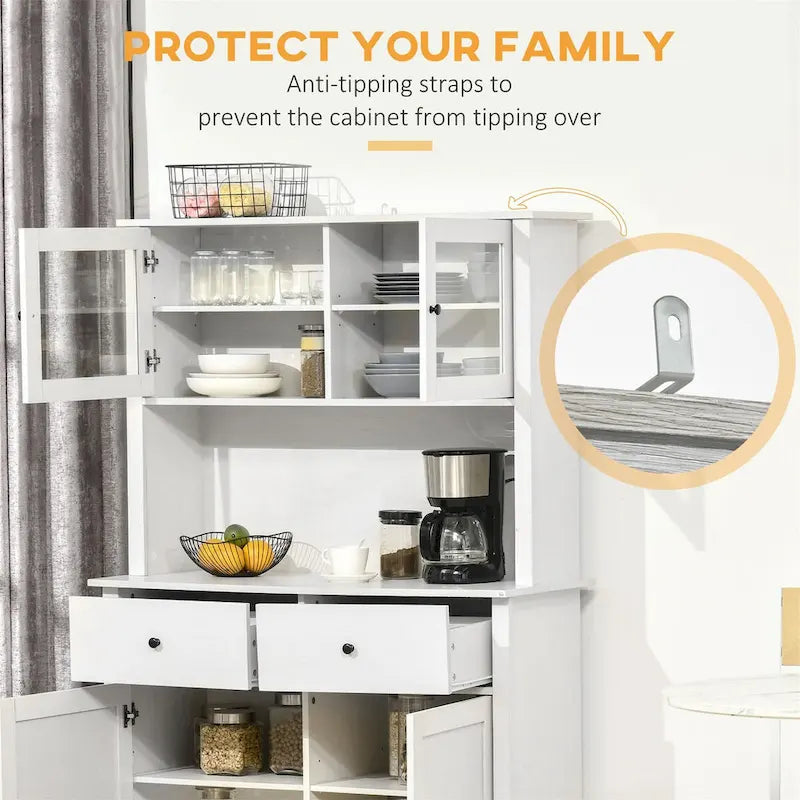 63.5" Kitchen Buffet with Hutch