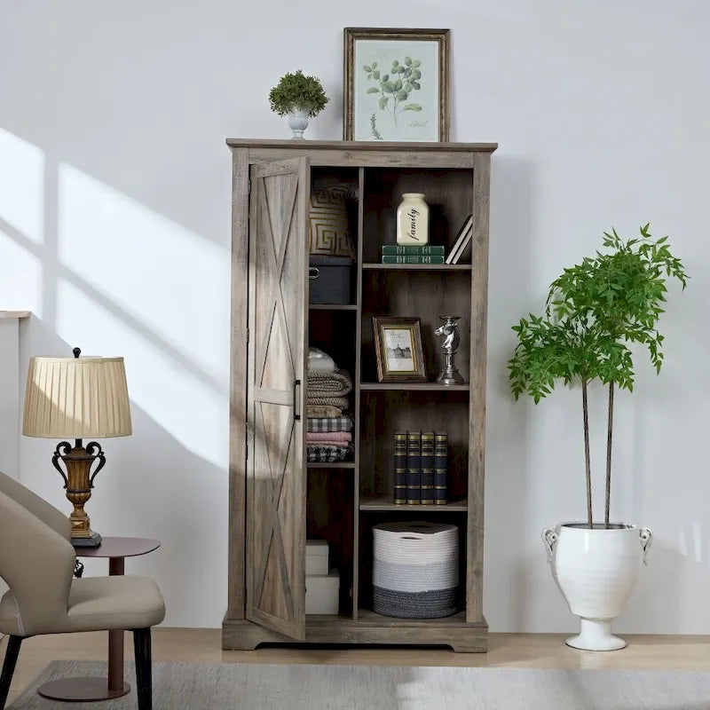 Rustic Tall Storage Cabinet