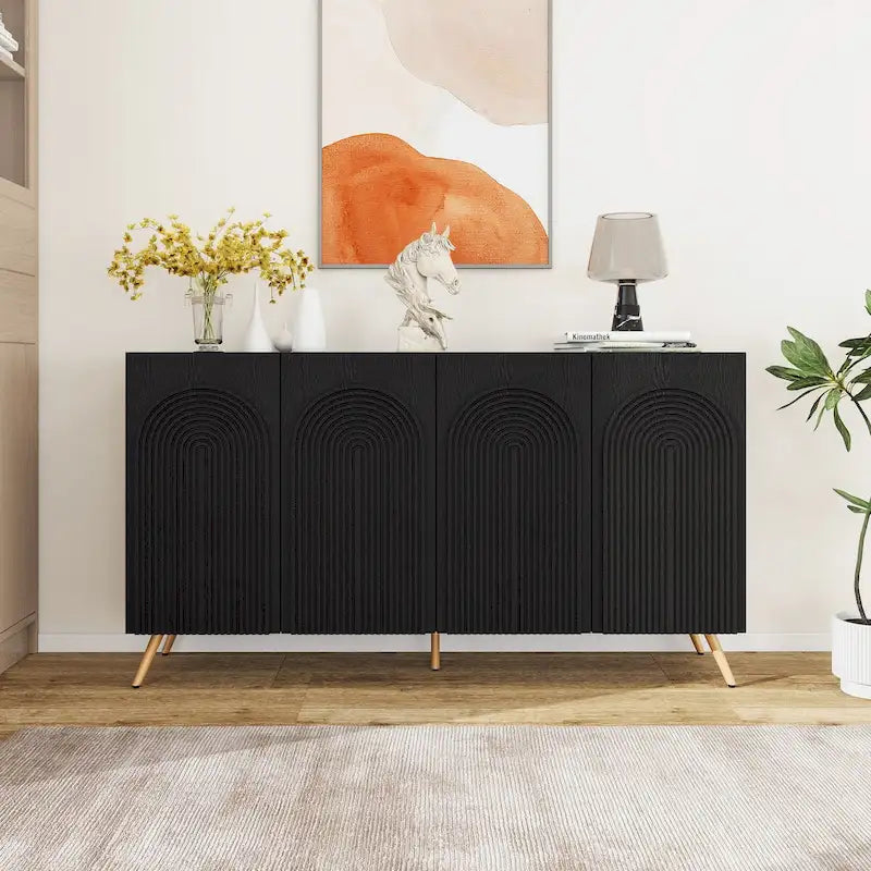 4-Door Sideboard Buffet Cabinet with Adjustable Shelf