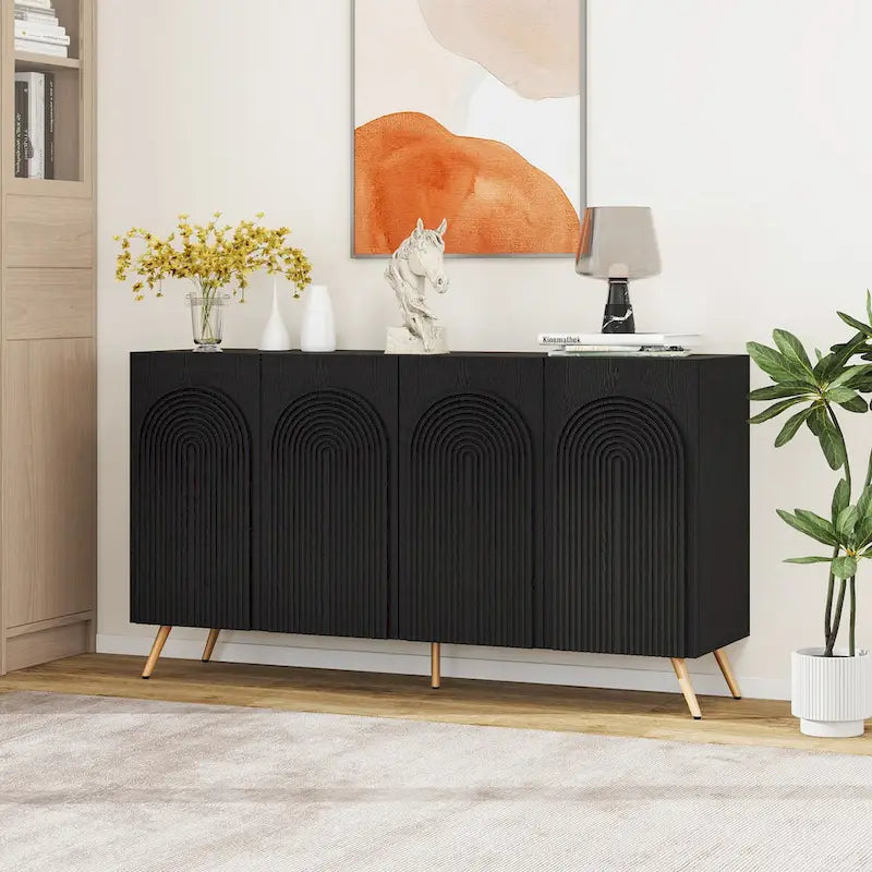 Sideboard-Buffetschrank mit 4 Türen und verstellbarem Einlegeboden