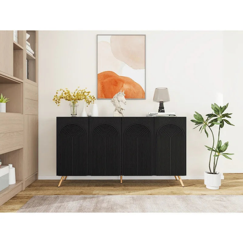 4-Door Sideboard Buffet Cabinet with Adjustable Shelf