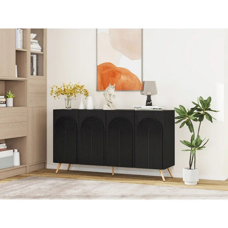 4-Door Sideboard Buffet Cabinet with Adjustable Shelf
