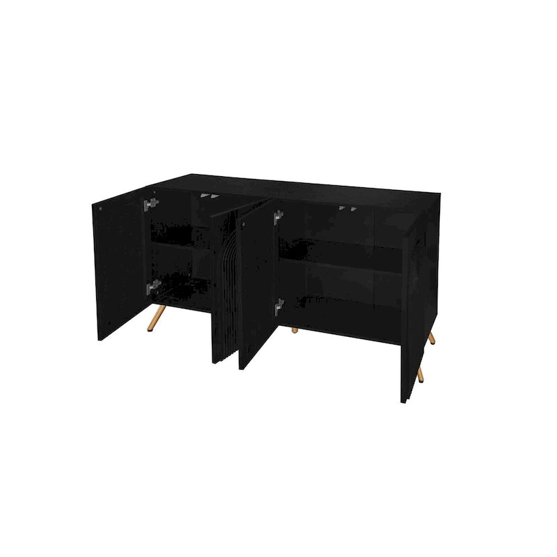 Sideboard-Buffetschrank mit 4 Türen und verstellbarem Einlegeboden
