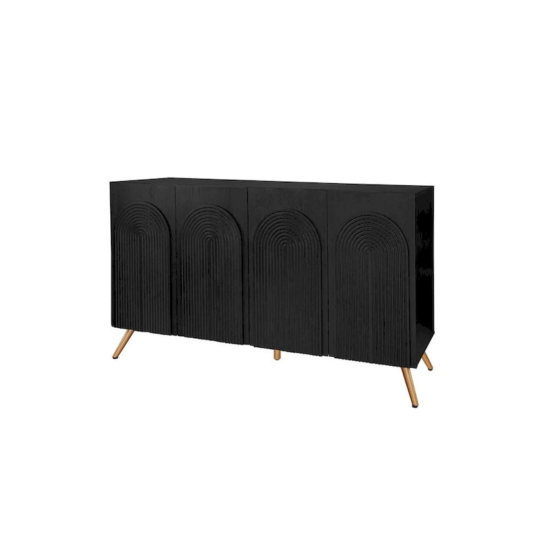 Sideboard-Buffetschrank mit 4 Türen und verstellbarem Einlegeboden