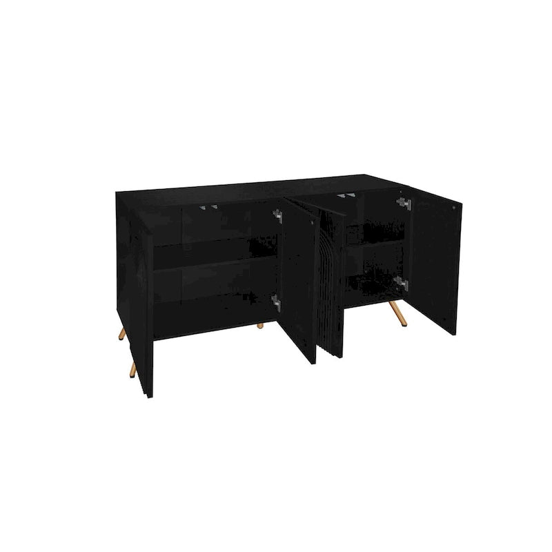 Sideboard-Buffetschrank mit 4 Türen und verstellbarem Einlegeboden