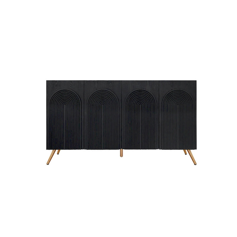 Sideboard-Buffetschrank mit 4 Türen und verstellbarem Einlegeboden