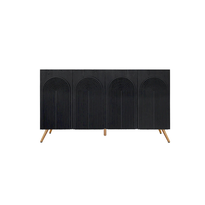 Sideboard-Buffetschrank mit 4 Türen und verstellbarem Einlegeboden